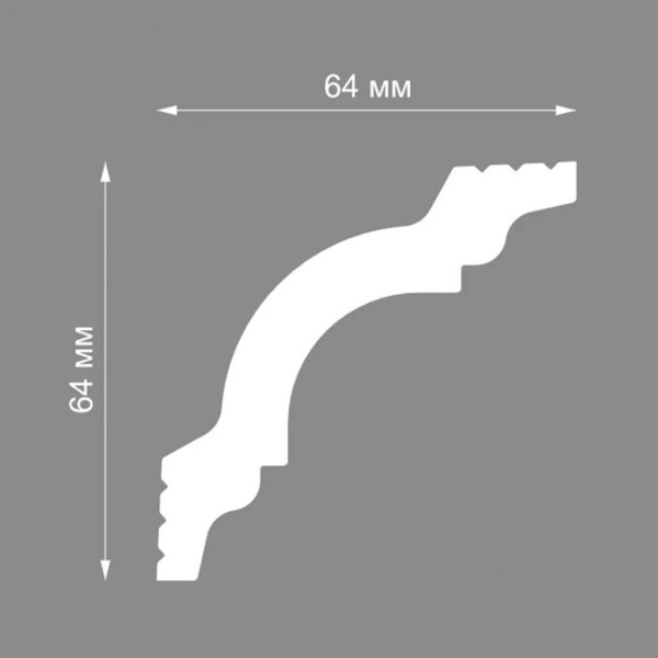 Изображение товара Плинтус потолочный FORMAT 09005Е 64x64