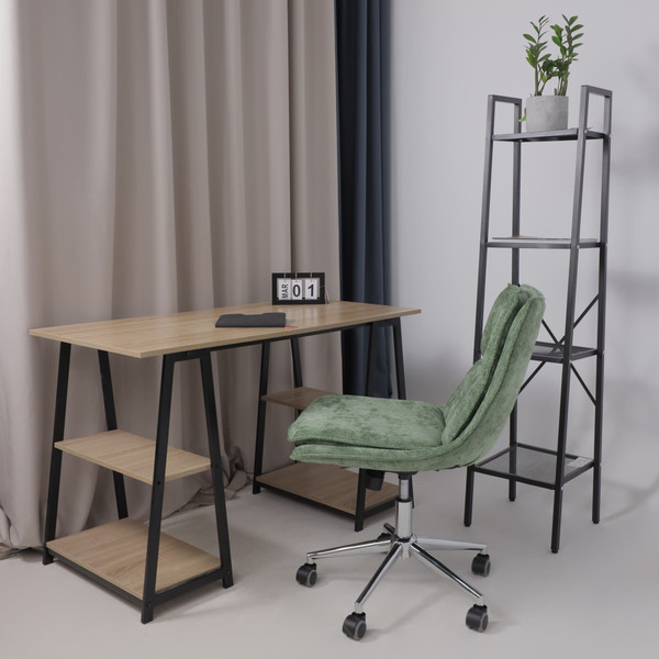 Изображение товара Кресло офисное AksHome Lola (зеленая рогожка GY91-14/хром)