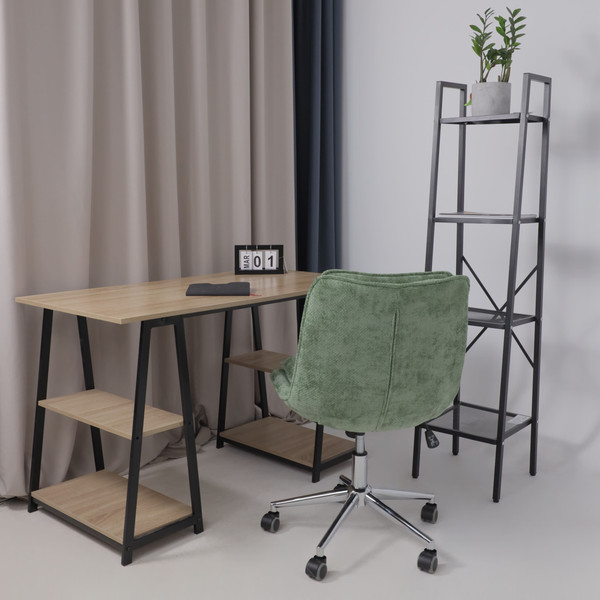 Изображение товара Кресло офисное AksHome Lola (зеленая рогожка GY91-14/хром)