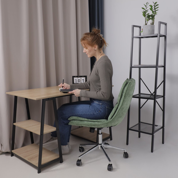 Изображение товара Кресло офисное AksHome Lola (зеленая рогожка GY91-14/хром)