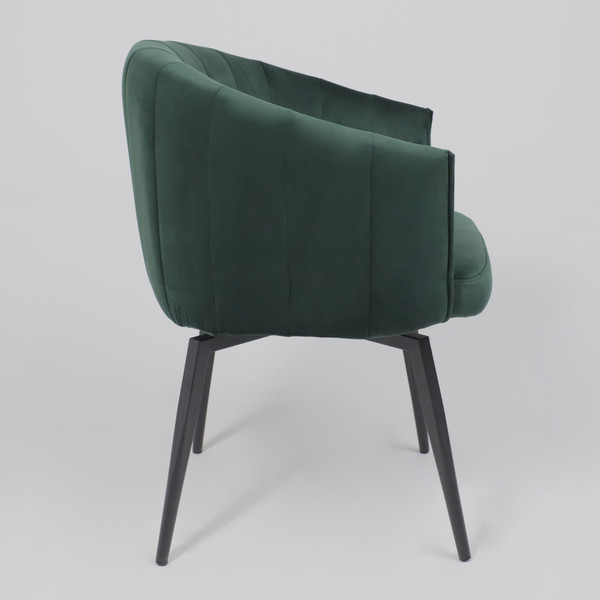 Изображение товара Кресло мягкое AksHome Melon поворотное (темно-зеленый велюр/черный)