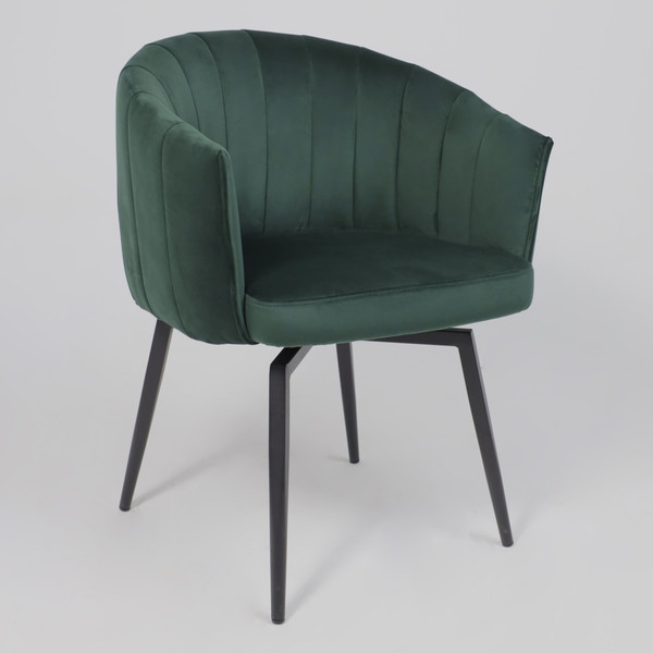 Изображение товара Кресло мягкое AksHome Melon поворотное (темно-зеленый велюр/черный)