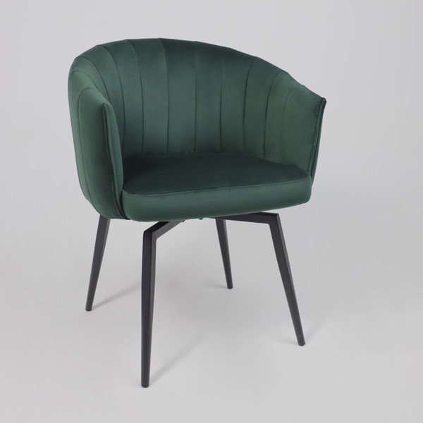 Изображение товара Кресло мягкое AksHome Melon поворотное (темно-зеленый велюр/черный)