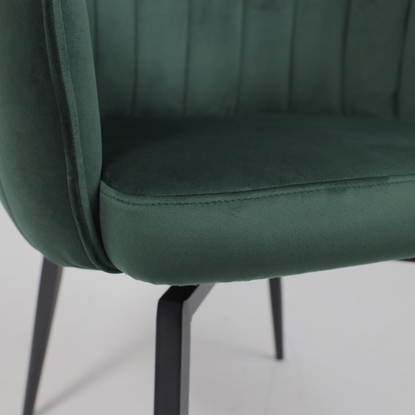 Изображение товара Кресло мягкое AksHome Melon поворотное (темно-зеленый велюр/черный)