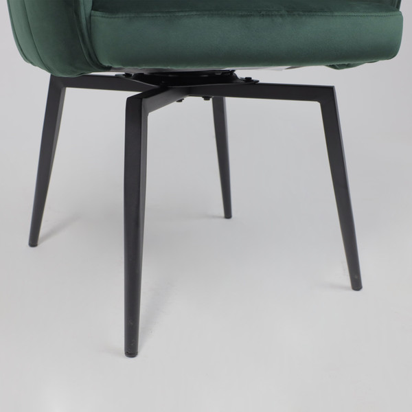 Изображение товара Кресло мягкое AksHome Melon поворотное (темно-зеленый велюр/черный)