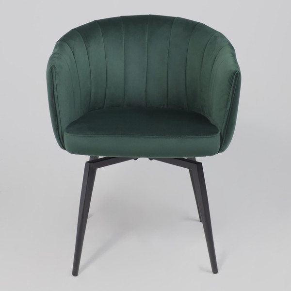 Изображение товара Кресло мягкое AksHome Melon поворотное (темно-зеленый велюр/черный)