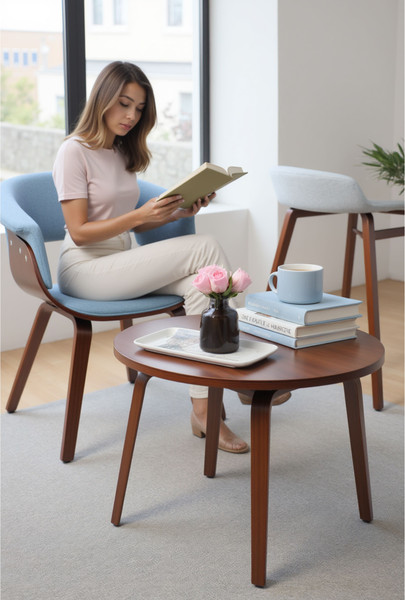 Изображение товара Стул AksHome Mody (ткань, небесный XC188-26/орех)