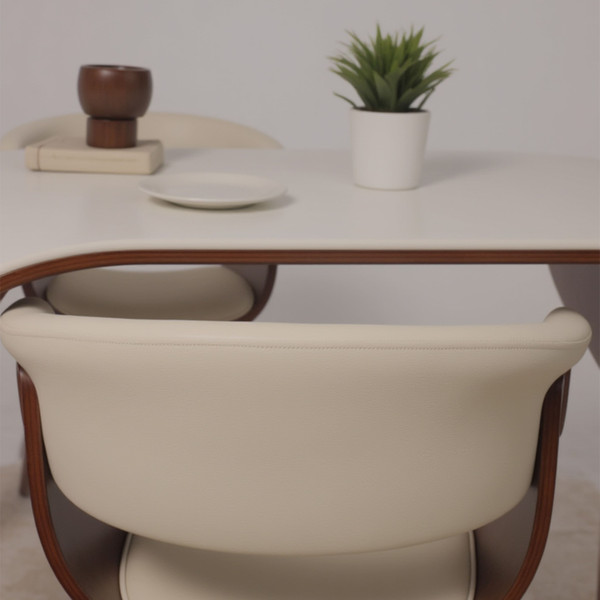 Изображение товара Стул AksHome Mody  (экокожа, кремовый/орех)