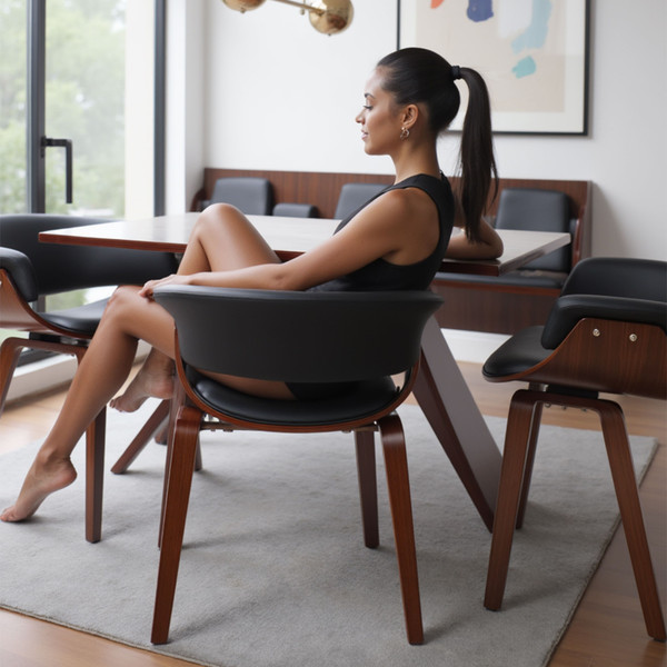 Изображение товара Стул AksHome Mody (экокожа, черный/орех)