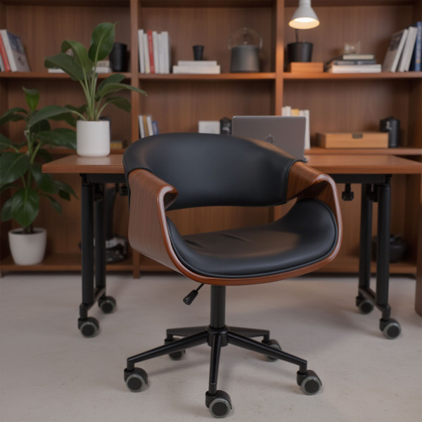 Изображение товара Кресло офисное AksHome Angara (экокожа, черный/черный)