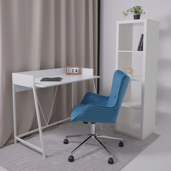 Изображение товара Кресло офисное AksHome Bella Chrome Seven 115 (велюр/темно-голубой)