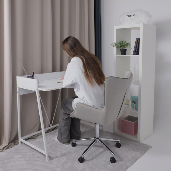 Изображение товара Кресло офисное AksHome Bella Chrome Seven 324 (велюр/серый)