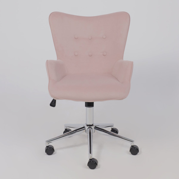 Изображение товара Кресло офисное AksHome Bella Chrome Velluto 37 (велюр/пыльная роза)