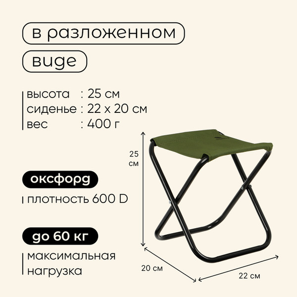 Изображение товара Табурет складной Maclay 10424811 (зеленый)