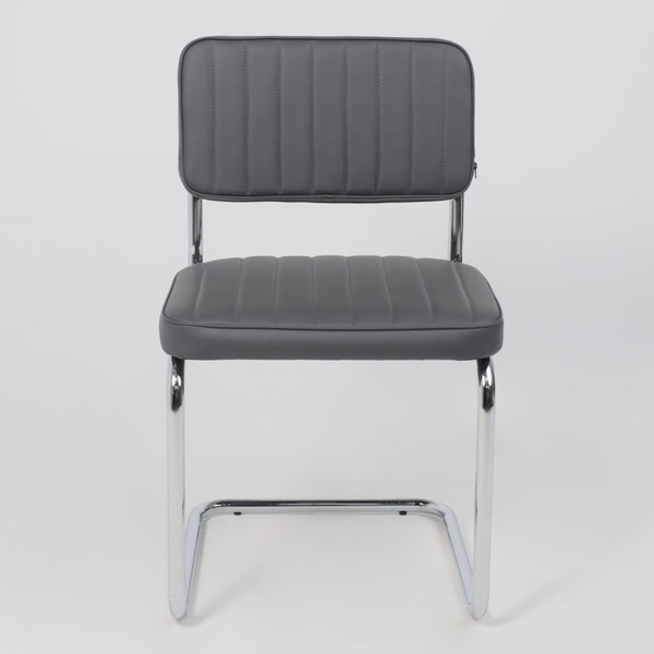 Изображение товара Стул офисный AksHome Славия Люкс Pegaso (темно-серая экокожа/хром)