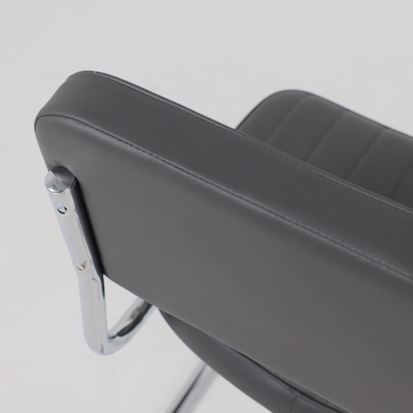 Изображение товара Стул офисный AksHome Славия Люкс Pegaso (темно-серая экокожа/хром)