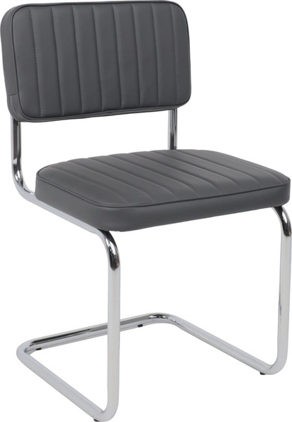 Изображение товара Стул офисный AksHome Славия Люкс Pegaso (темно-серая экокожа/хром)