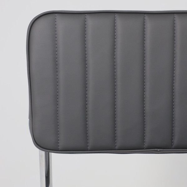 Изображение товара Стул офисный AksHome Славия Люкс Pegaso (темно-серая экокожа/хром)