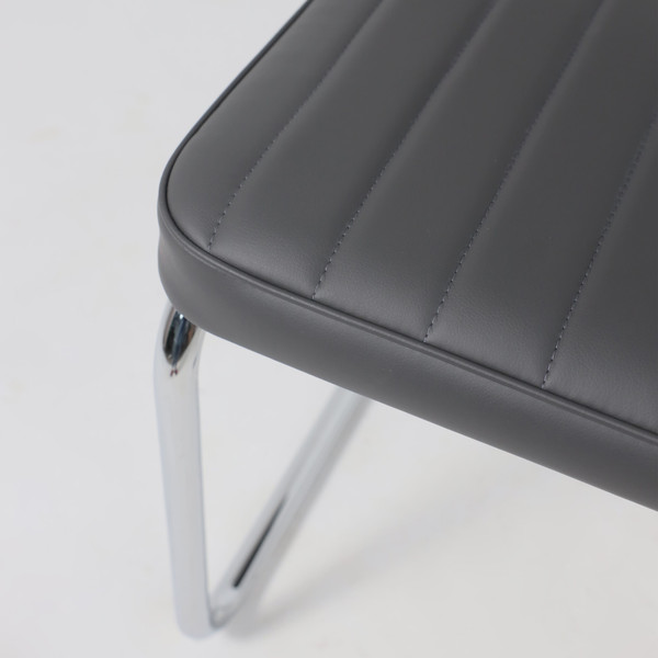 Изображение товара Стул офисный AksHome Славия Люкс Pegaso (темно-серая экокожа/хром)