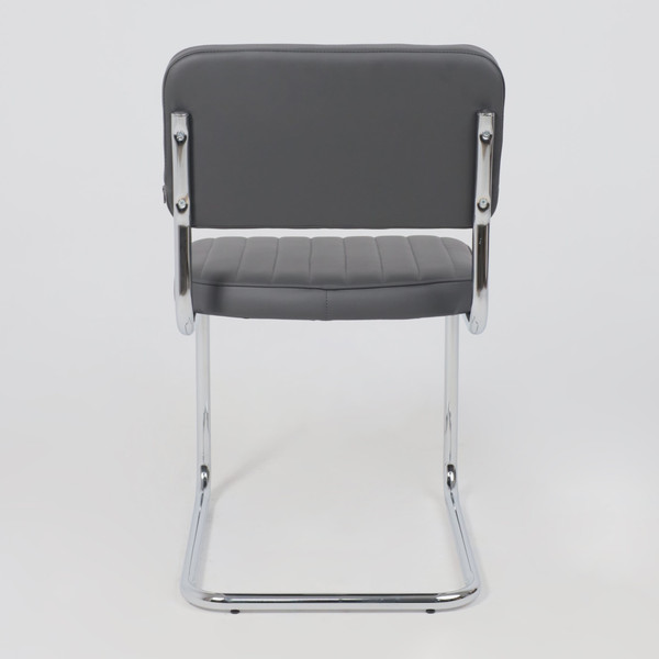 Изображение товара Стул офисный AksHome Славия Люкс Pegaso (темно-серая экокожа/хром)