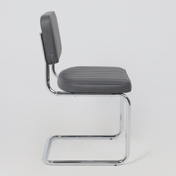 Изображение товара Стул офисный AksHome Славия Люкс Pegaso (темно-серая экокожа/хром)