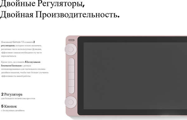 Изображение товара Графический планшет Huion Kamvas 13 Gen 3 (розовый)