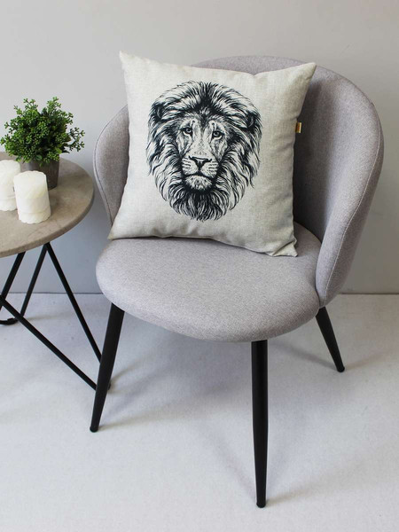 Изображение товара Подушка декоративная MATEX Melange Лев / 66-972 (серый/бежевый/черный)