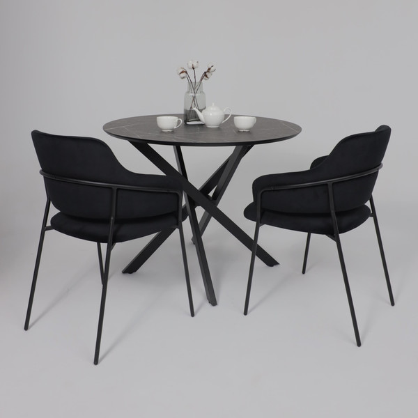 Изображение товара Обеденный стол Аврора Мехико (камень черный/черный матовый)