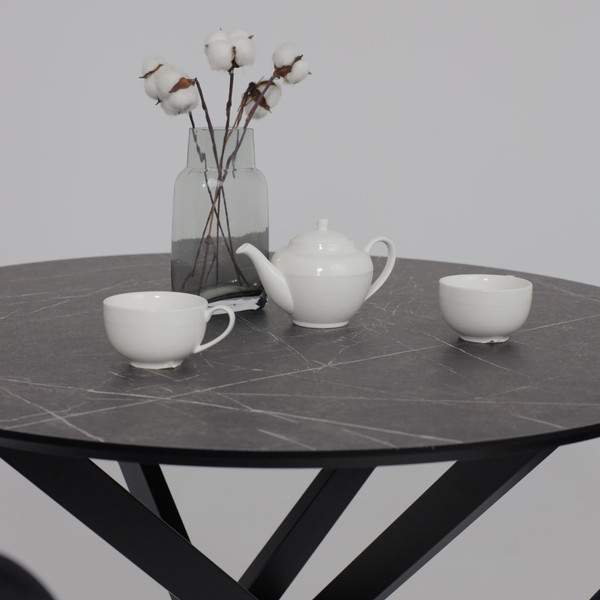 Изображение товара Обеденный стол Аврора Мехико (камень черный/черный матовый)
