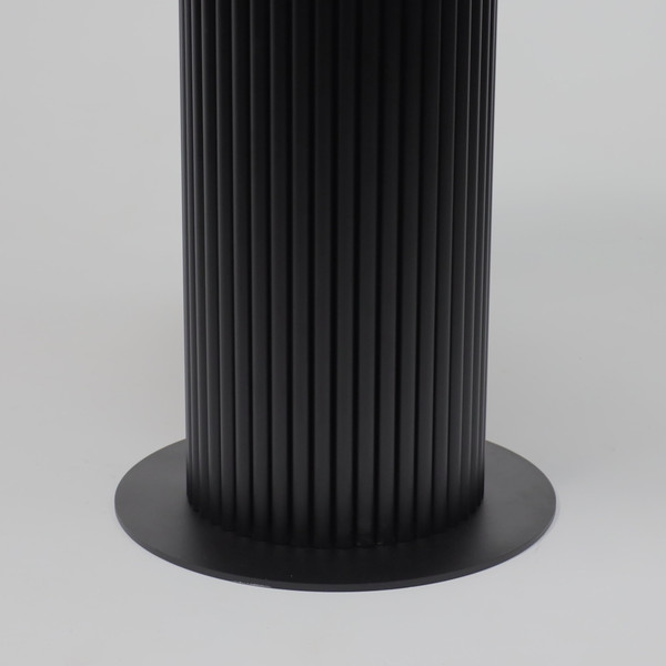 Изображение товара Обеденный стол Аврора Раунд (камень белый Elyt pulido/черный матовый)