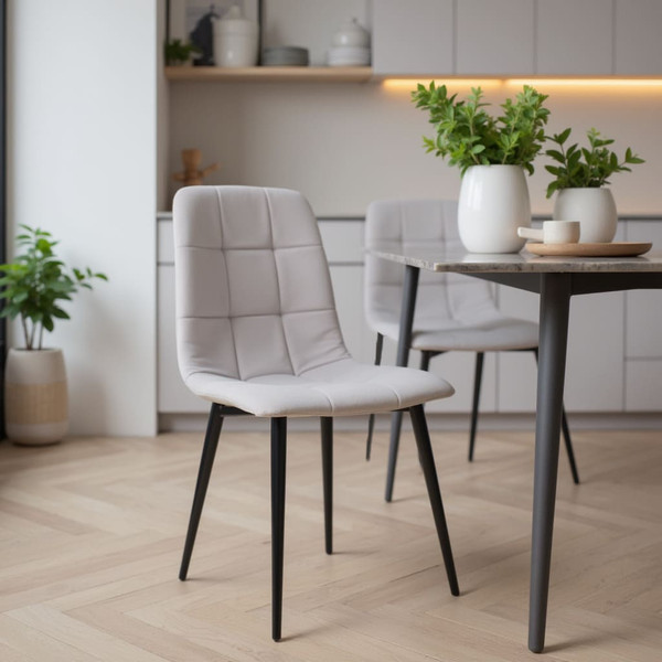 Изображение товара Стул Алвест AV 406-N (светло-серый бархат H-09/черный)