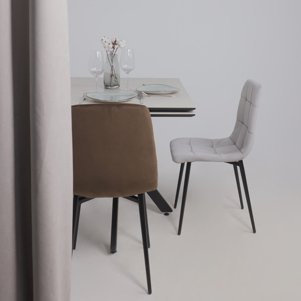 Изображение товара Стул Алвест AV 406-N (светло-серый бархат H-09/черный)