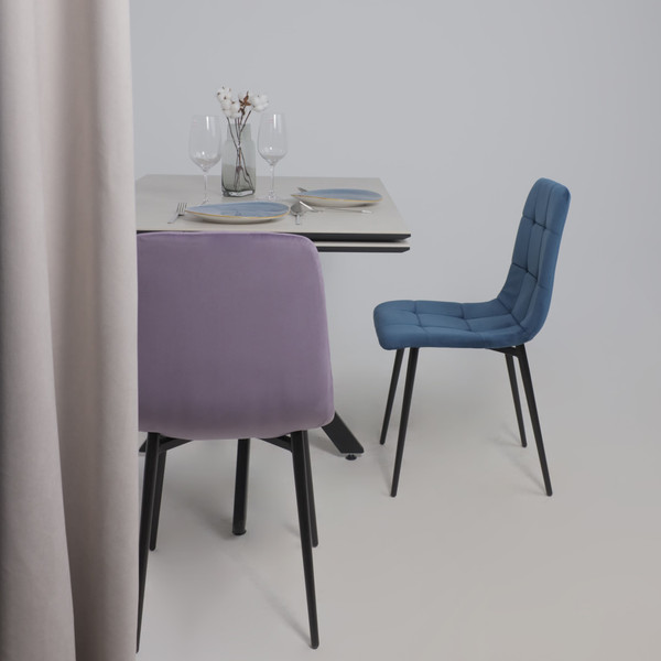 Изображение товара Стул Алвест AV 406-N (синий бархат Confetti deep ocean/черный)