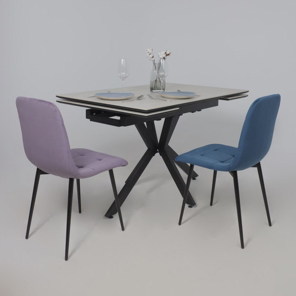 Изображение товара Стул Алвест AV 406-N (синий бархат Confetti deep ocean/черный)