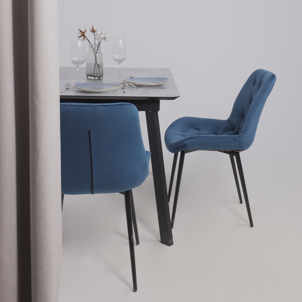 Изображение товара Стул Алвест AV 435 (синий бархат Confetti deep ocean/черный)