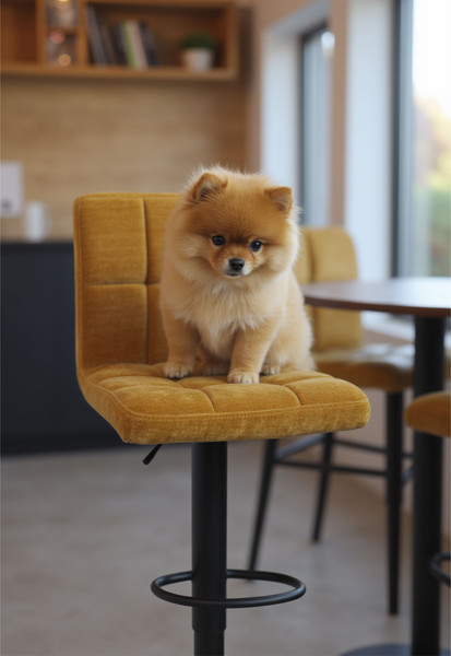 Изображение товара Стул барный AksHome Logos (горчичный шенилл Ote Canna 273/черный)