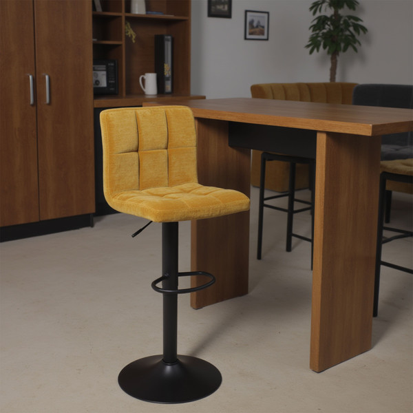 Изображение товара Стул барный AksHome Logos (горчичный шенилл Ote Canna 273/черный)