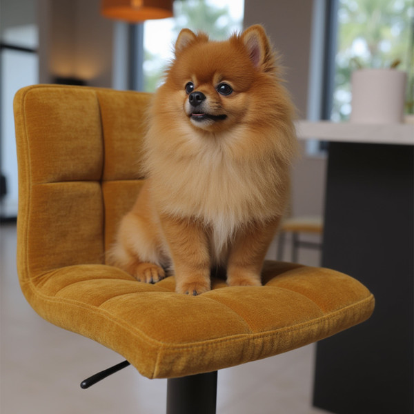 Изображение товара Стул барный AksHome Logos (горчичный шенилл Ote Canna 273/черный)