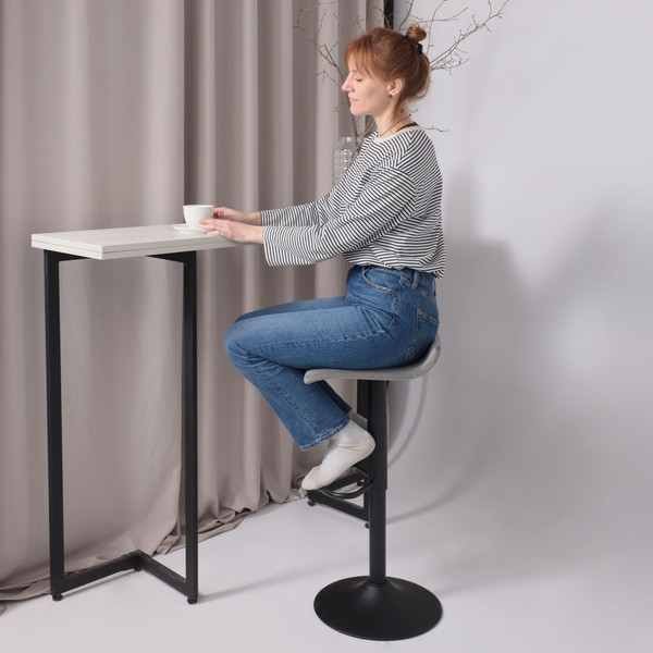 Изображение товара Стул барный AksHome Slim (серый велюр 8167-54/черный)