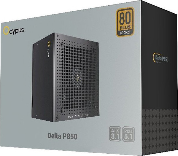 Изображение товара Блок питания для компьютера Ocypus Delta P850 850W Black (Delta-P850-B1FDBK024X-EU)