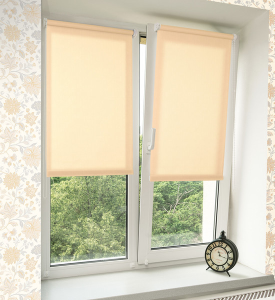 Изображение товара Рулонная штора Delfa Сантайм Лен СРШ-03Д2070 (180x170, абрикосовый)