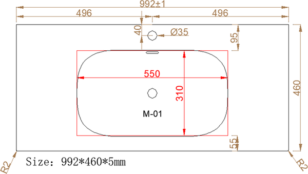 Изображение товара Умывальник Oliveeka M115W100 (белый матовый)