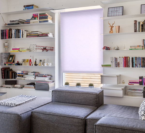 Изображение товара Рулонная штора Delfa Сантайм Лен СРШ-03Д2469 (130x170, сиреневый)