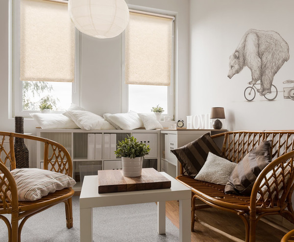 Изображение товара Рулонная штора Delfa Сантайм Жаккард Венеция СРШ-03Д 29502 (200x170, кремовый)