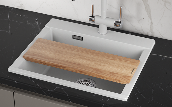 Изображение товара Разделочная доска на мойку GRANULA 550x200x18 (ясень)