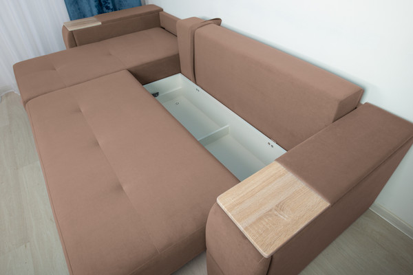 Изображение товара Диван угловой DiArt Бруклин 7-левый (велюр Магия 36/дуб сонома)