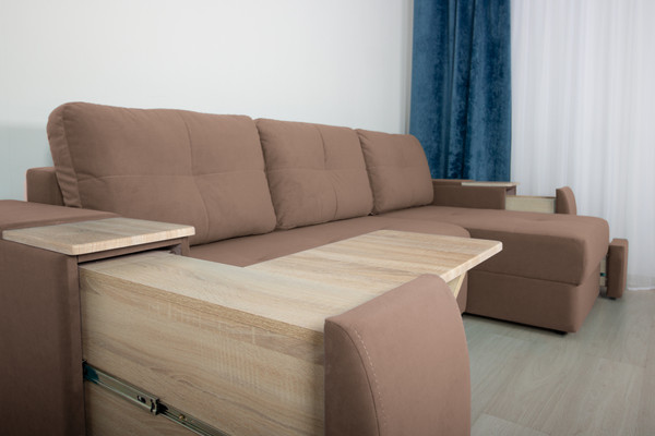 Изображение товара Диван угловой DiArt Бруклин Г-правый (велюр Магия 36/дуб сонома)