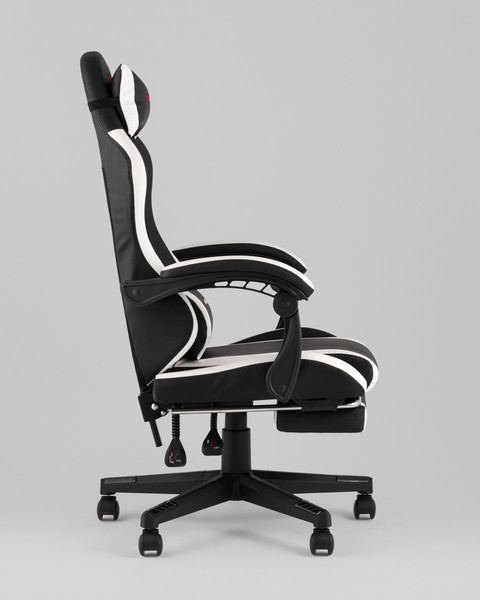 Изображение товара Кресло геймерское TopChairs Prophet с оттоманкой GF-8086 (черно-белый)