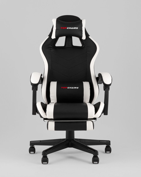 Изображение товара Кресло геймерское TopChairs Prophet с оттоманкой GF-8086 (черно-белый)
