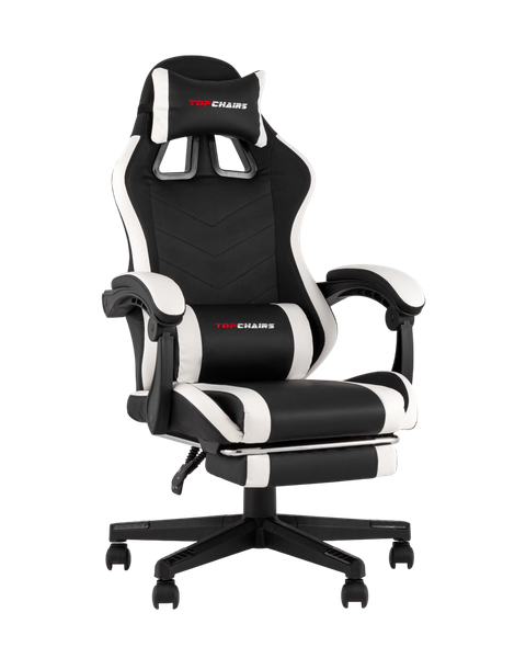 Изображение товара Кресло геймерское TopChairs Prophet с оттоманкой GF-8086 (черно-белый)